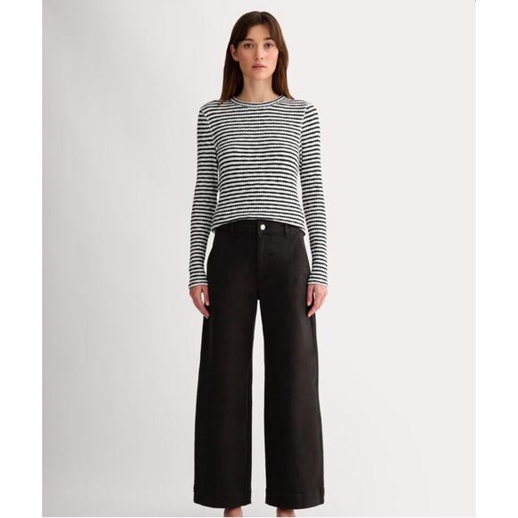 NWOT Everlane The Utility Wide-Leg Pant In Black Size 12R